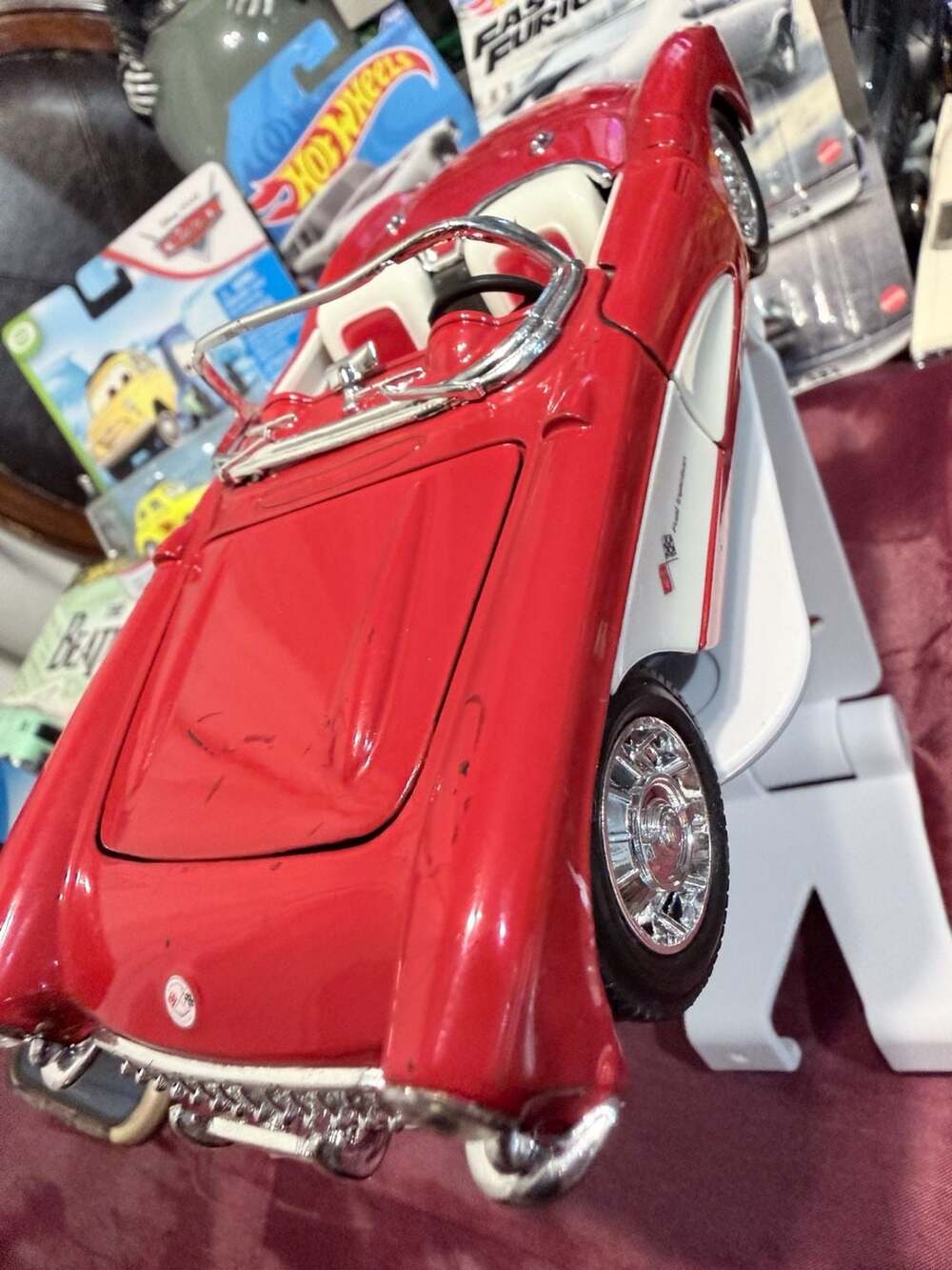 1957 Chevrolet Corvette Red Convertible Diecast Model Car